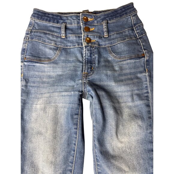 Refuge Womens Blue Denim Jeans Straight Leg Cotton Blend Size 2 - Picture 2 of 8